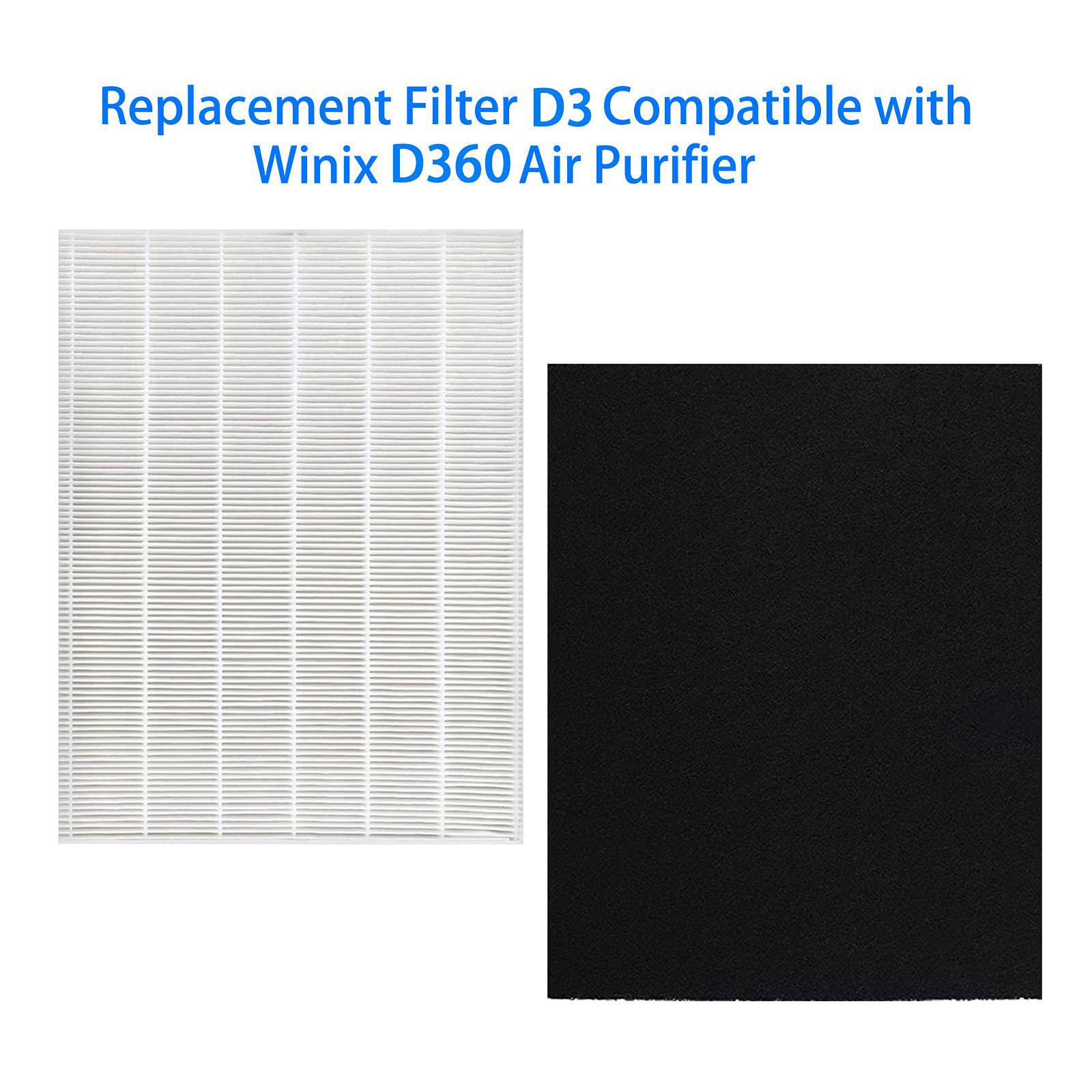 bibolic d360 replacement filter d3 compatible with winix d360 air purifier, part number 1712-0101-02, 4 pack activated carbon