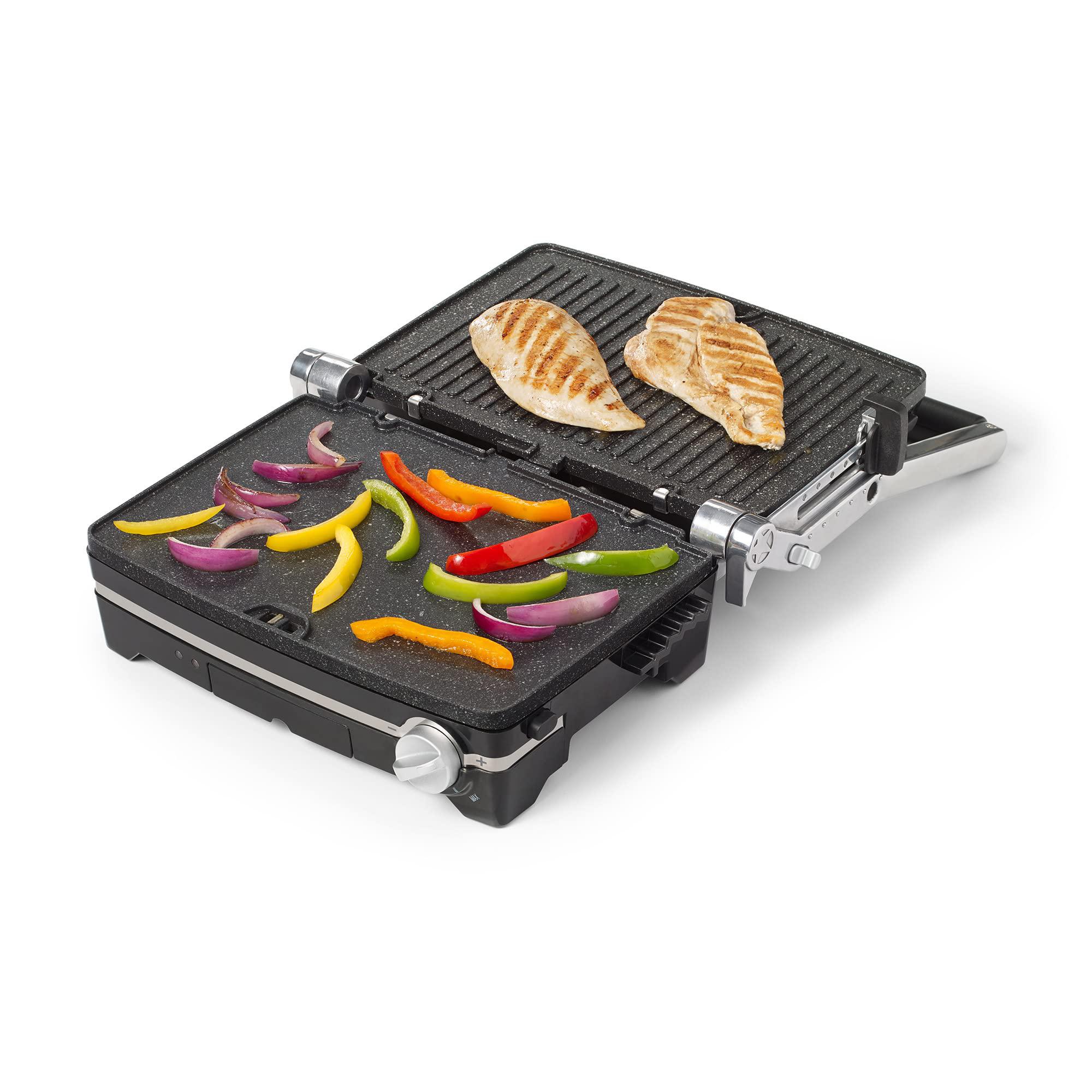 starfrit 024505-002-0000 the rock 1,500-watt panini maker with reversible plates