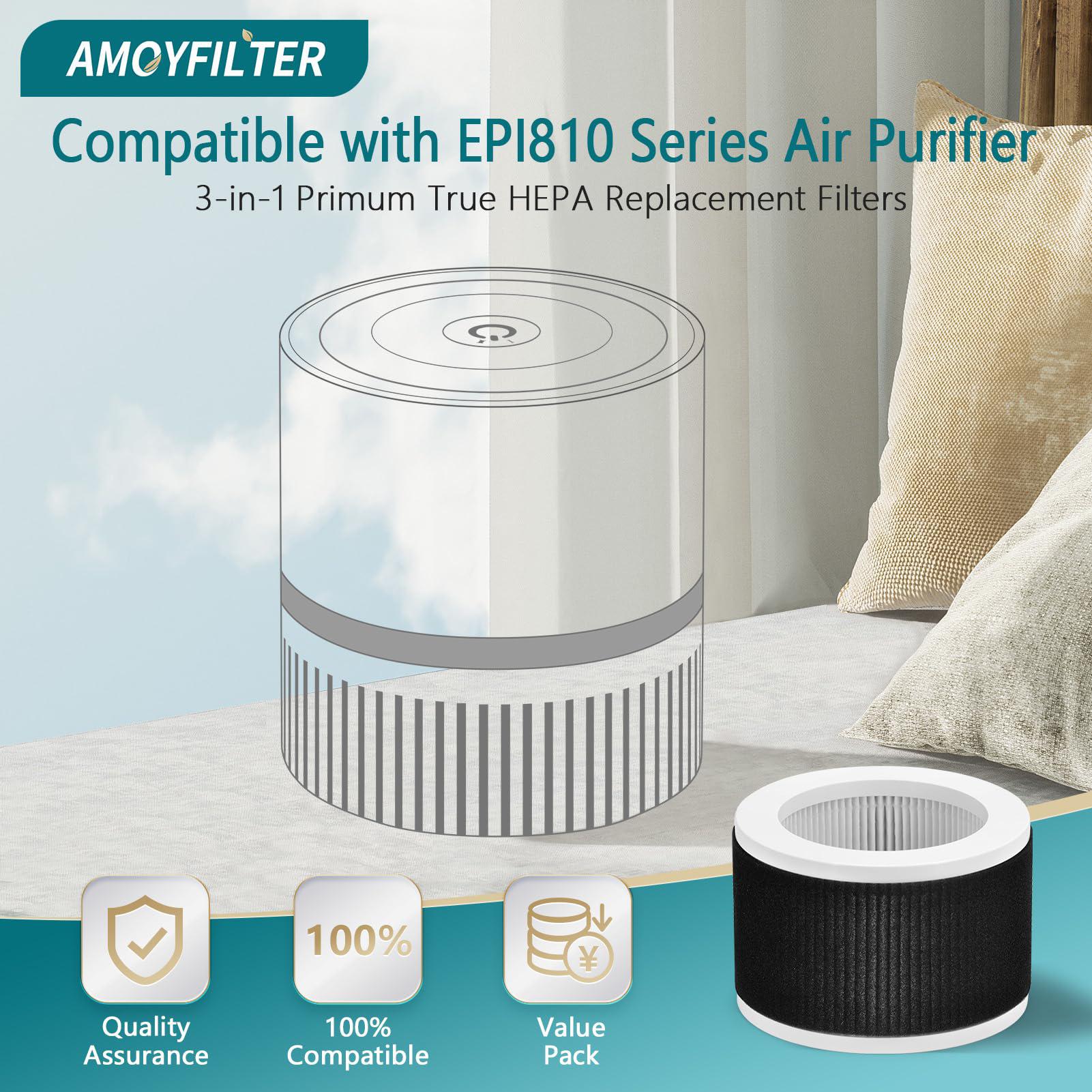 amoyfilter epi810 replacement filter compatible with epi810 air puri-fier filter models koios megawise mooka air puri-fier, 3-in-1 filte