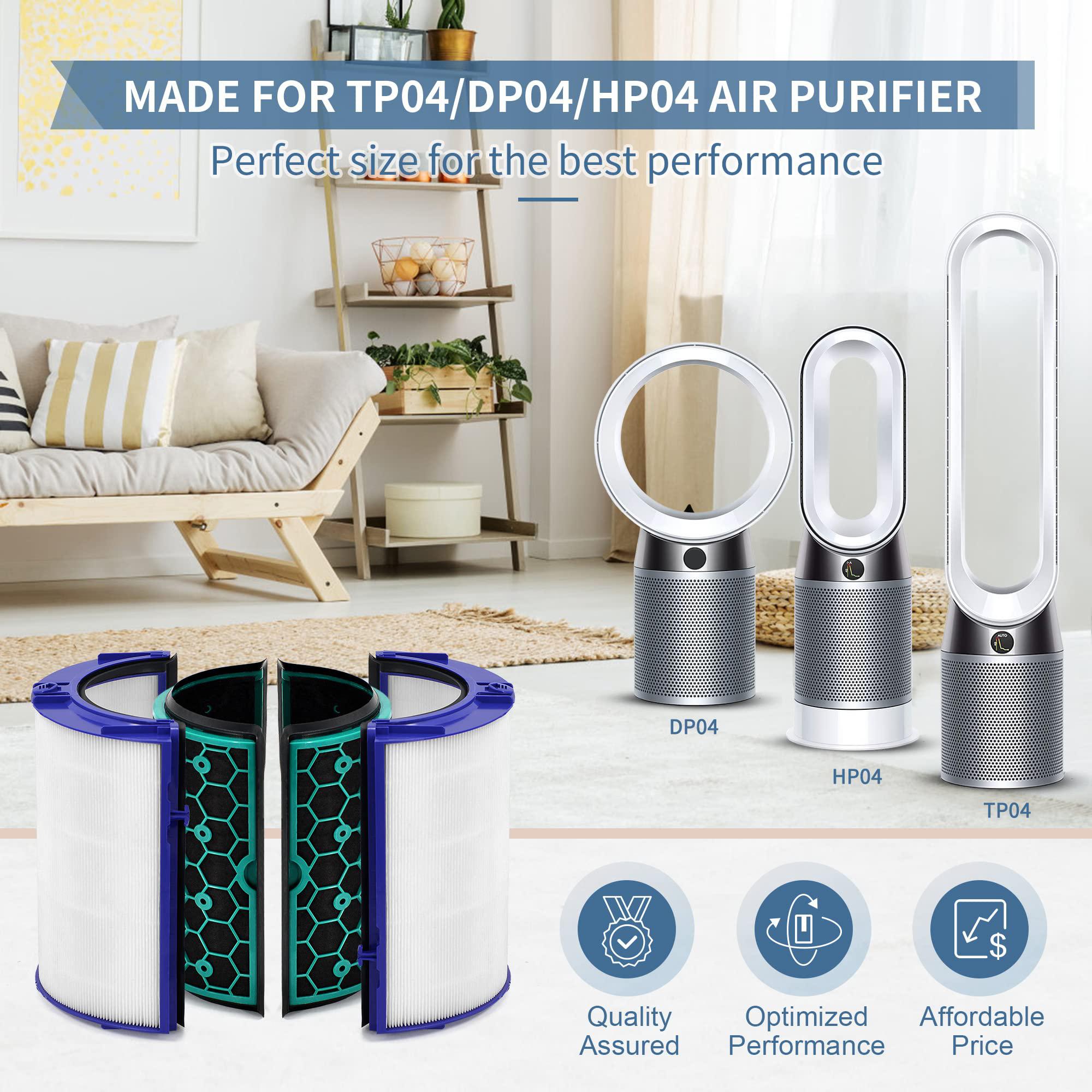 zouhwaso tp04 replacement filter compatible with dyson model tp04 hp04 dp04 tp05 hp05 pure cool purifying fan, sealed 2-stage 360 pure