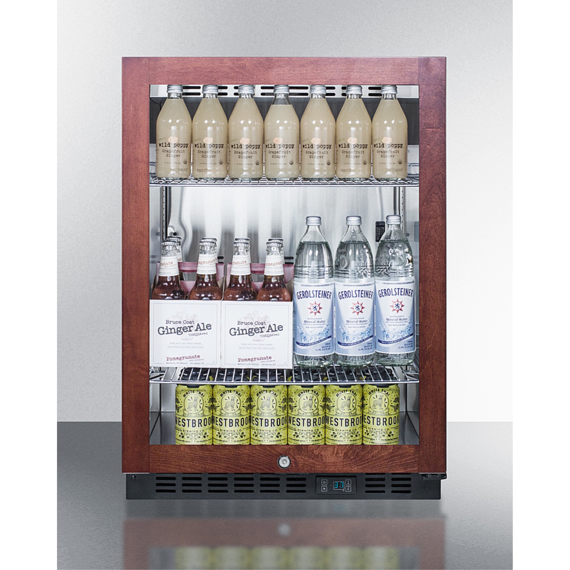 Summit Commercial Built-in undercounter commercial beverage center with panel-ready door and stainless steel interior