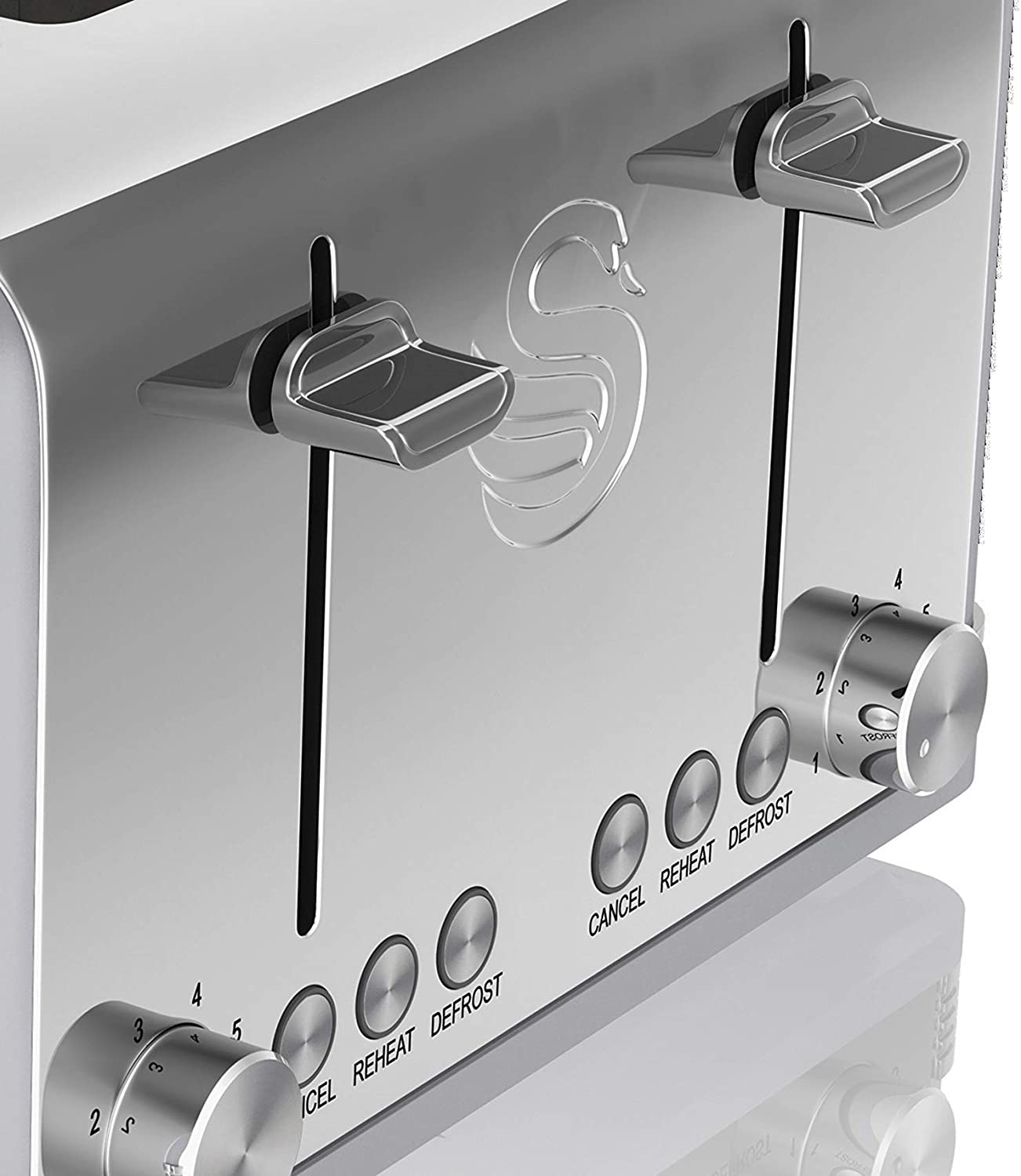 Swan ST19020GRN Retro 4 Slice Toaster, Gray