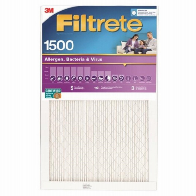 3M Filtrete 2004-4 14x25 x 1 In. Ultra Allergen Pleated Furnace Air Filter, Purple, MPR 1500, 3 Months