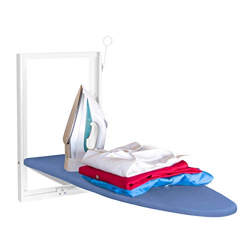 Xabitat Wall Mounted Ironing Board | 37" X 12" Compact Mount Fold Down Ironing Board for Small Spaces | Space Saving with Cotton