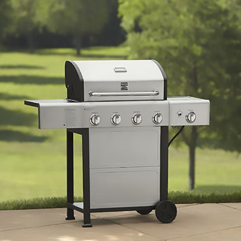 Kenmore 4-Burner LP Gas Grill with Side Burner - Black/Stainless Steel *Limited Availability