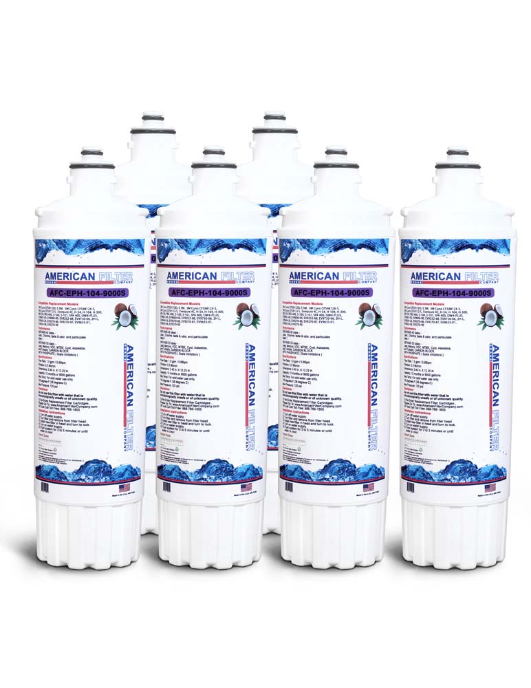 American Filter Company AFC Brand , Water Filter , Model # AFC-EPH-104-9000S , Compatible to 3M® AquaPure® 5548808 - Made in U.S.A - 6 Filters