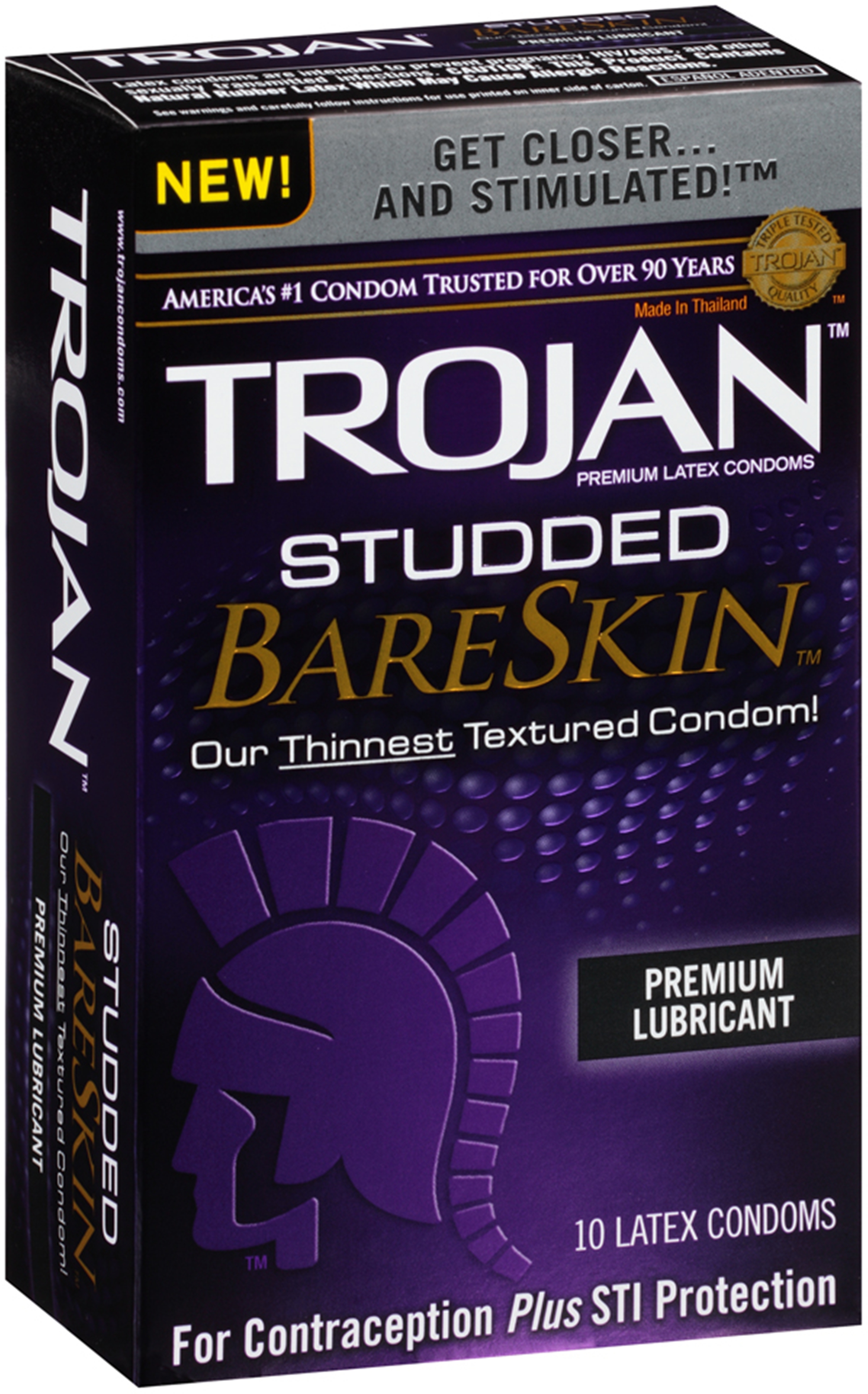 Studded Bareskin Premium Lubricated Condoms, 10 Ct.