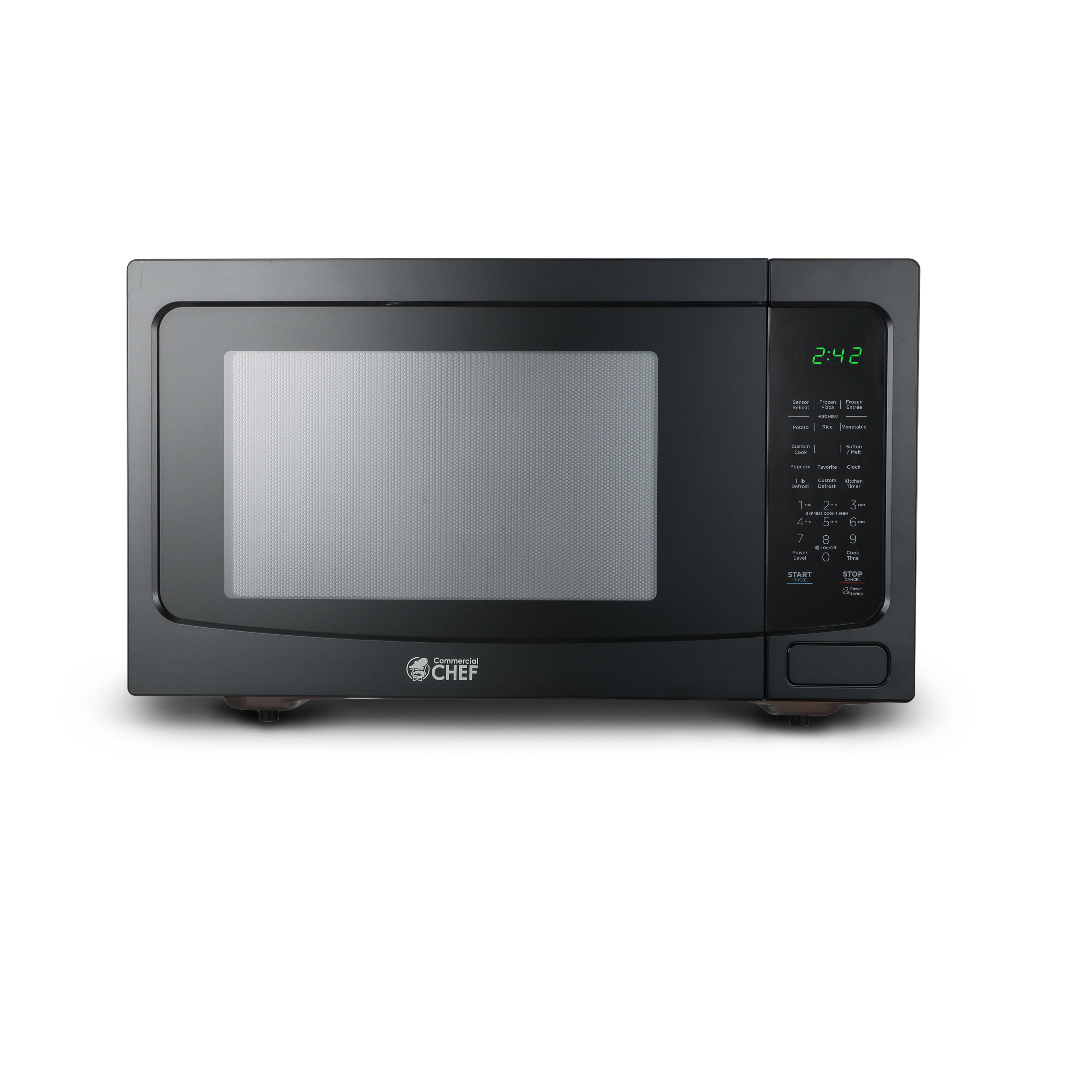 Commercial Chef 1100W Countertop Microwave Oven, 1.6 Cu. Ft., Black, CHM16MB6