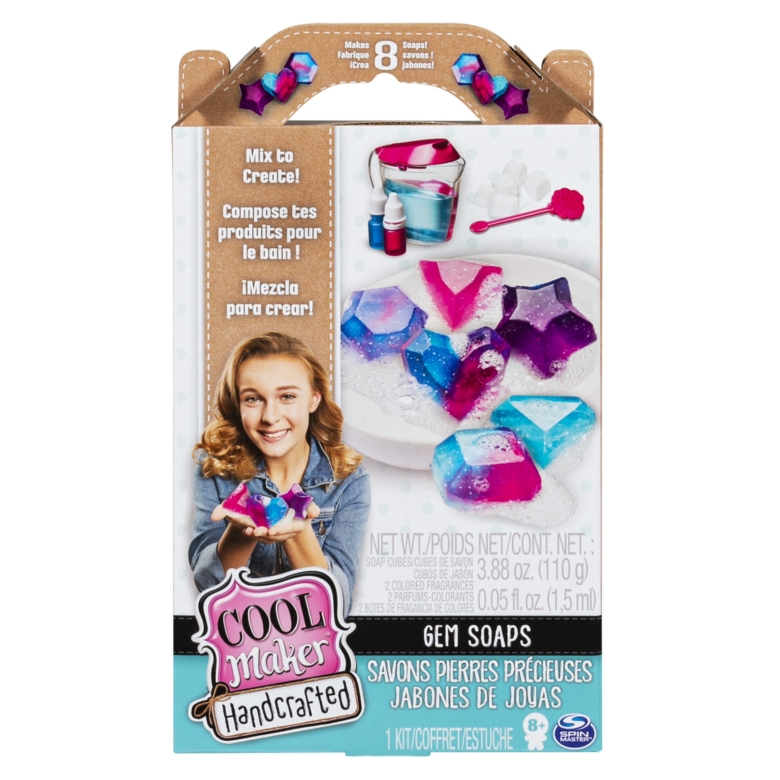 Cool Maker, Handcrafted Gem Soaps Activity Kit, Makes 8 Soaps, for Ages 8 and Up