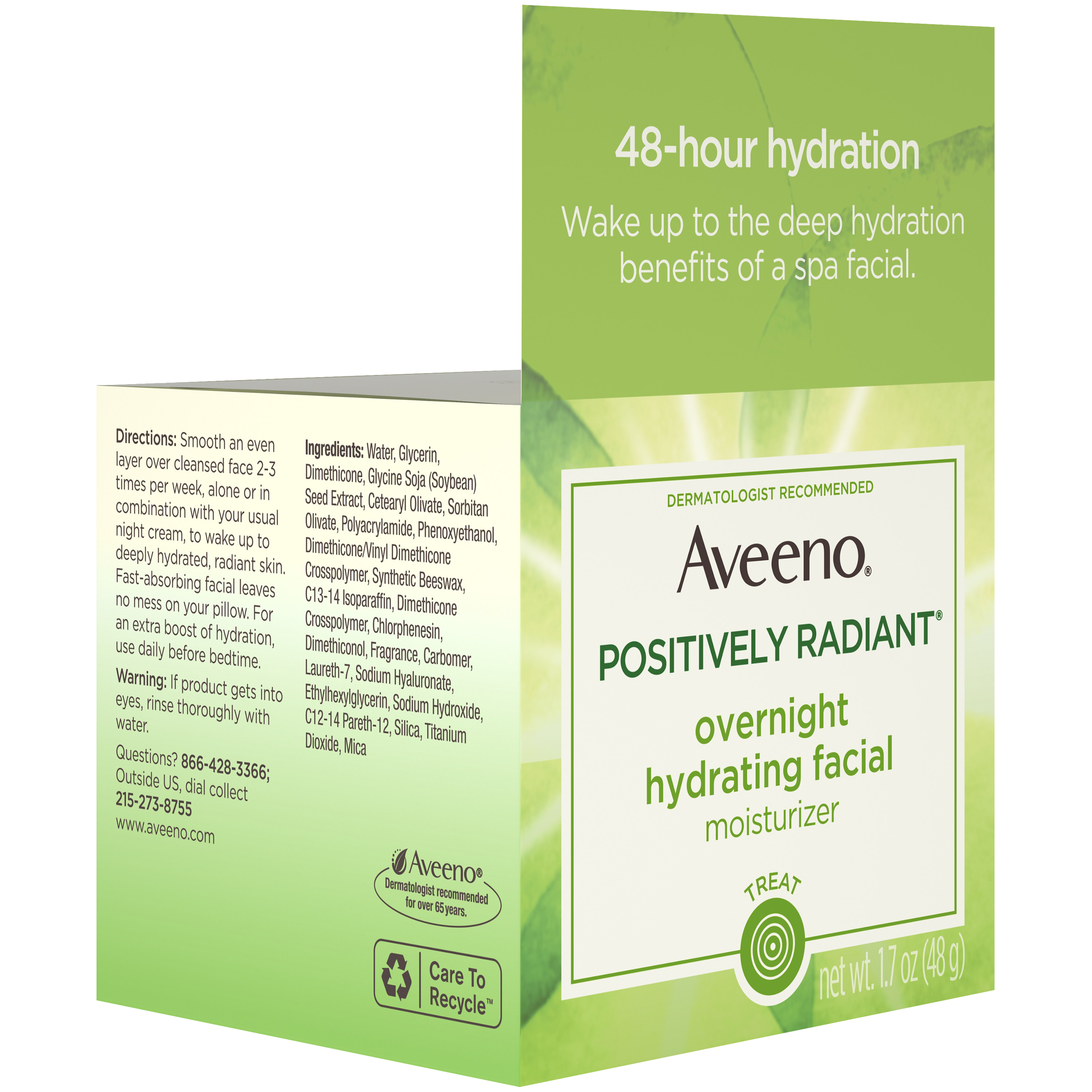 AveenoPositively Radiant Overnight Moisturizer, Soy Extract, 1.7 oz