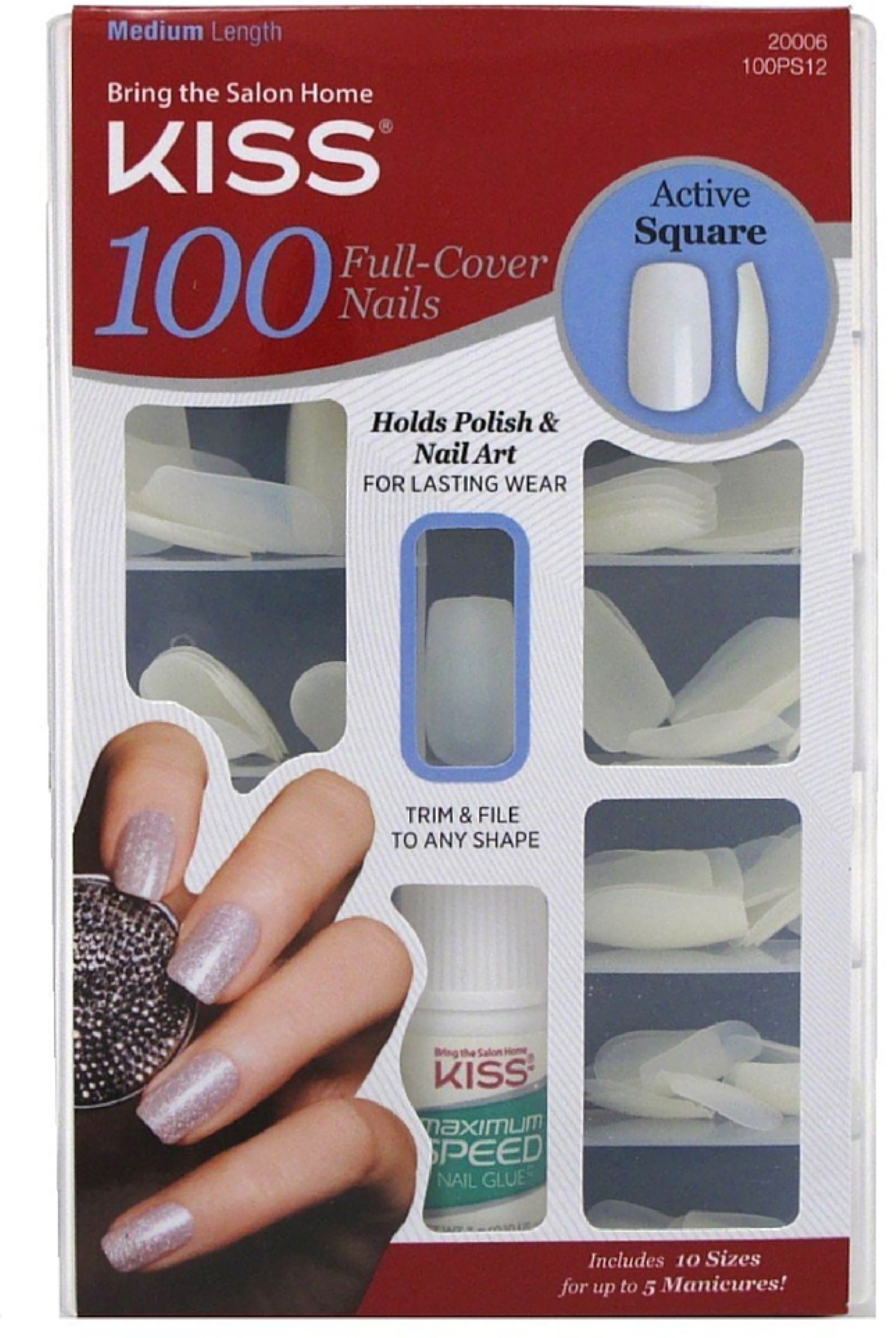 Kiss Nails, Active Square, 100 Nails