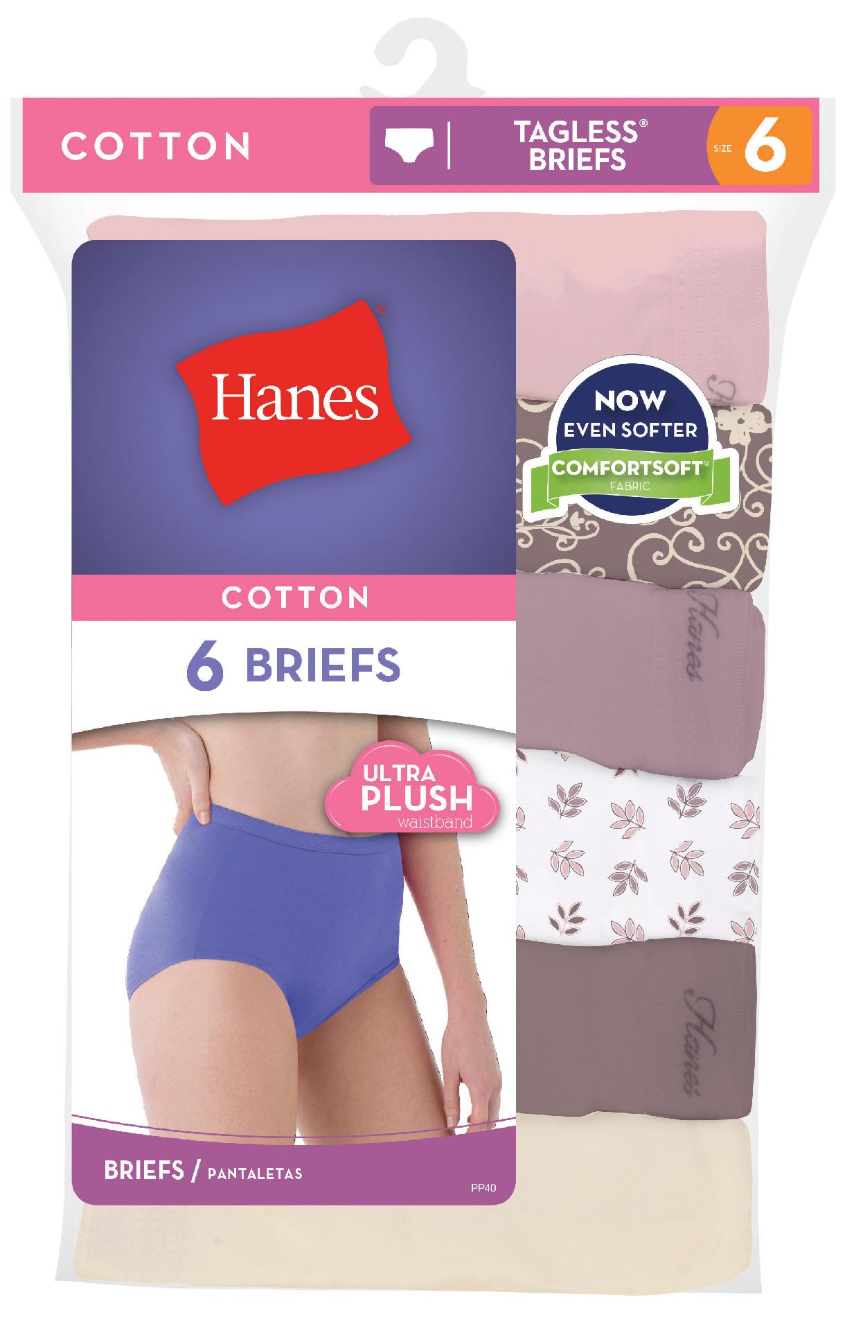 Hanes Women’s Underwear 6 Pack Briefs Multicolored