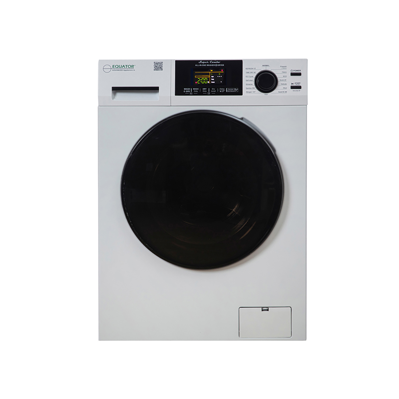 Equator Advanced Appliances EZ4600 W Equator Pet Compact 110V Vented/Ventless 15 lbs Sani Combo Washer Dryer 1400 RPM(White)