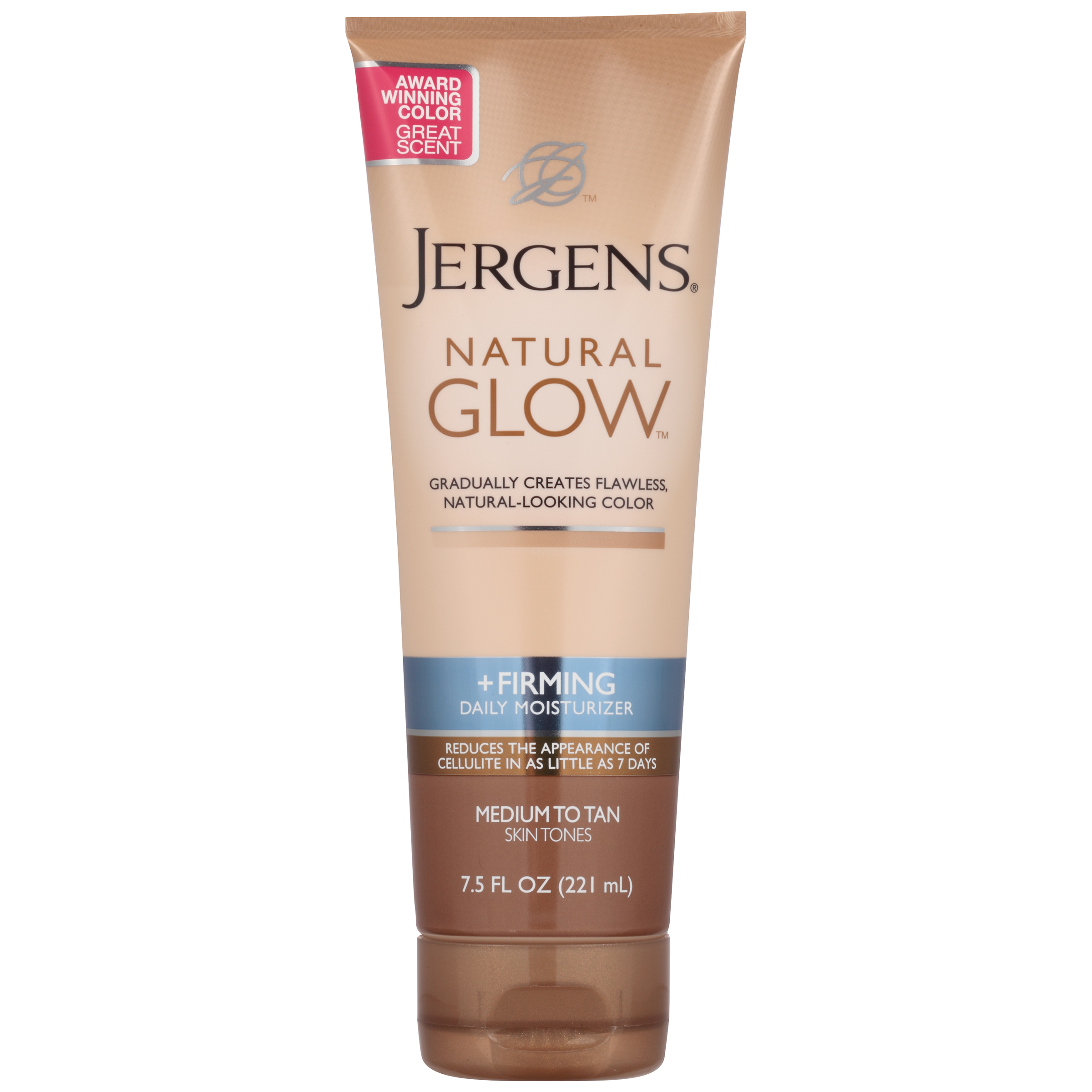 Jergens Natural Glow Daily Moisturizer, Firming, Medium/Tan Skin Tones, 7.5 fl oz (221 ml)