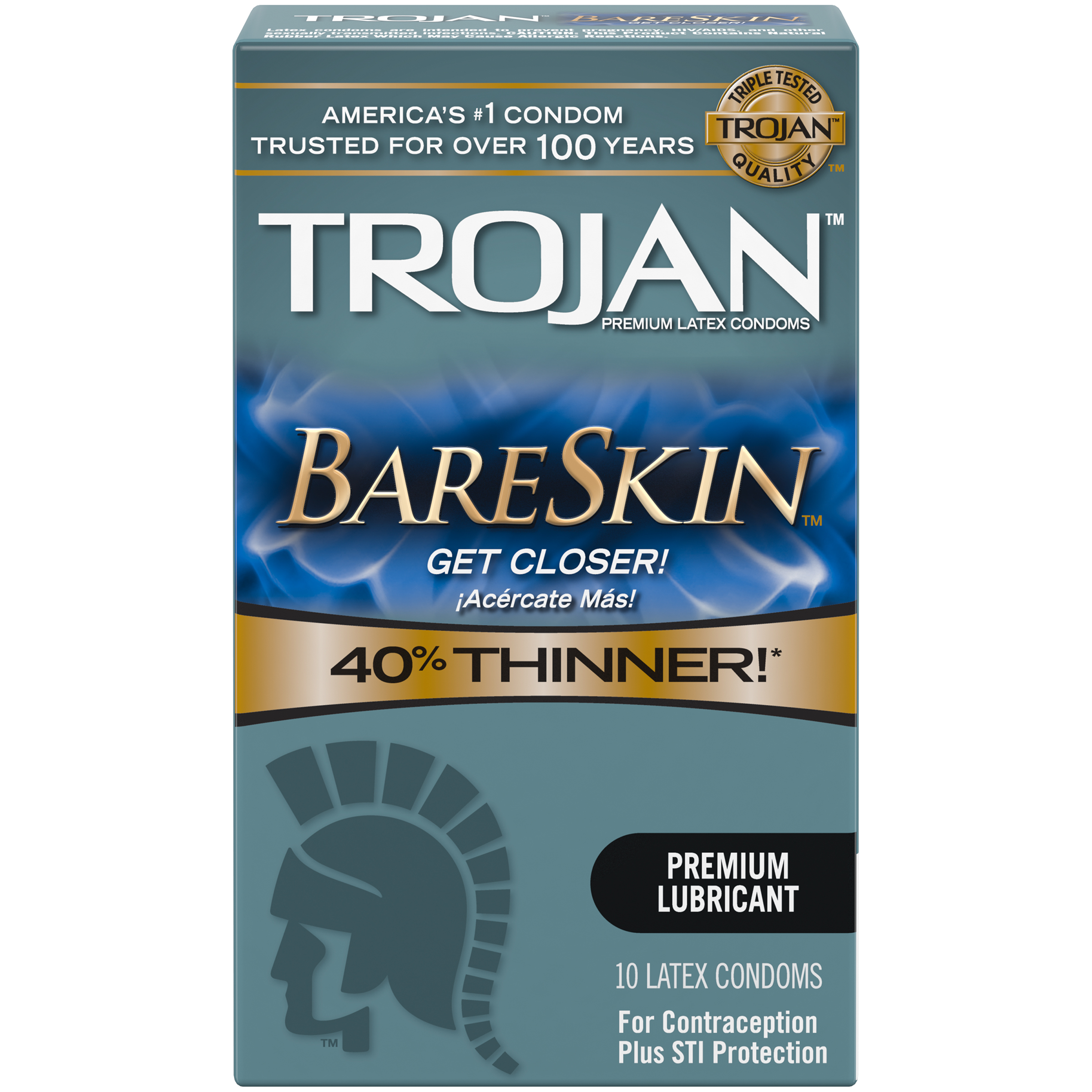 Sensitivity BareSkin Condoms, Premium Latex, Premium Lubricant, 10 condoms