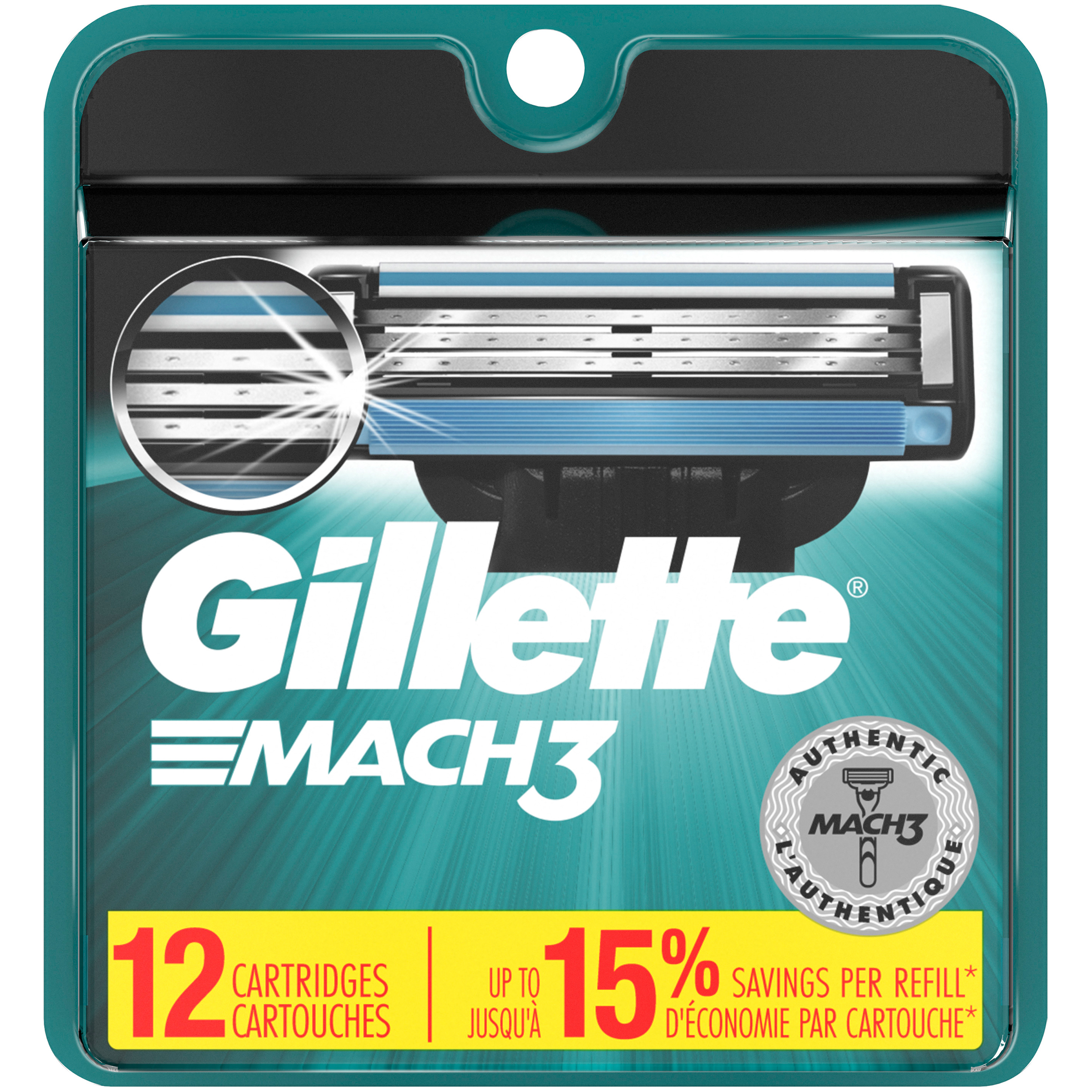 Gillette Mach3 Cartridges, 12 cartridges