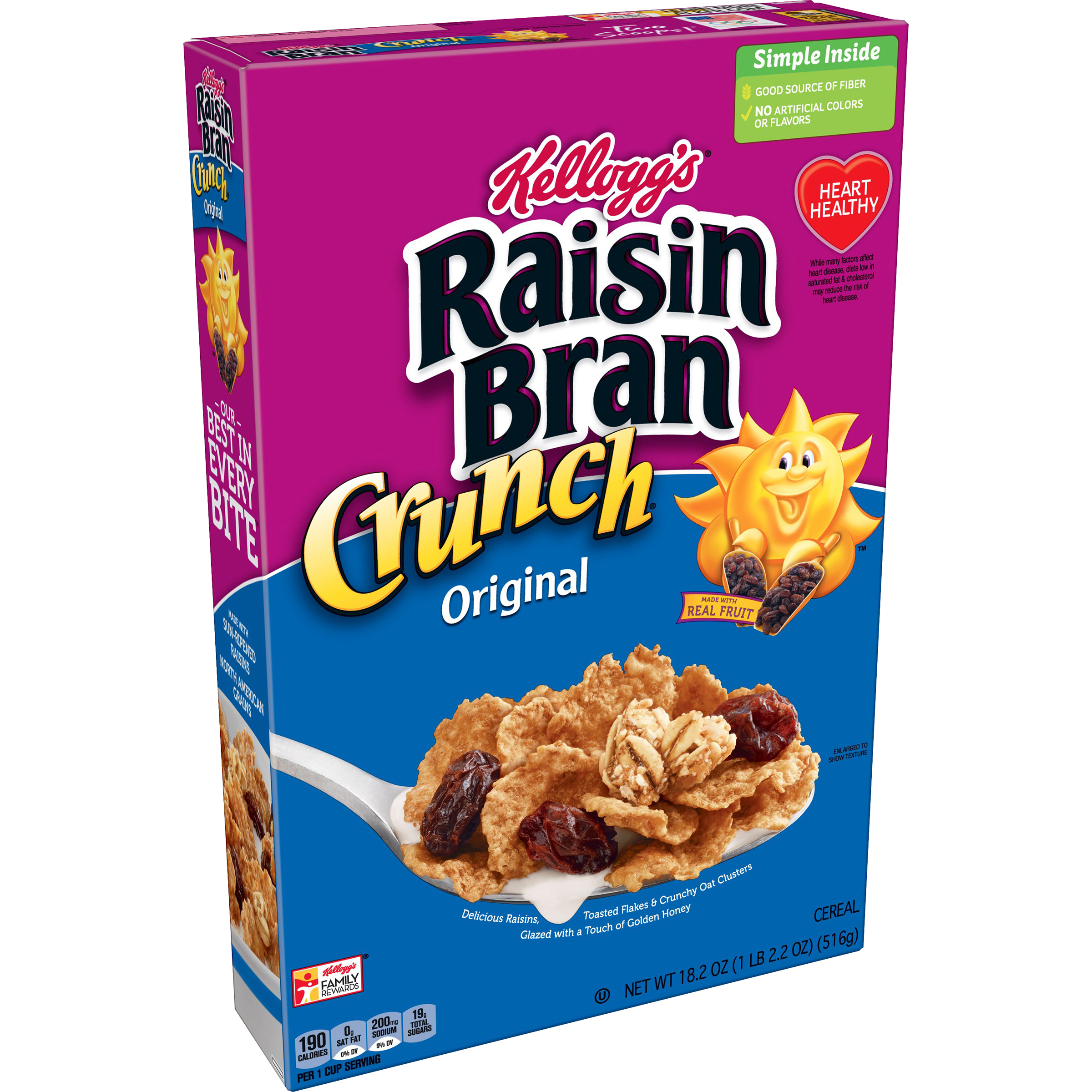 Kellogg's Raisin Bran Crunch Cereal, 18.2 oz (1 lb 2.2 oz) (516 g)