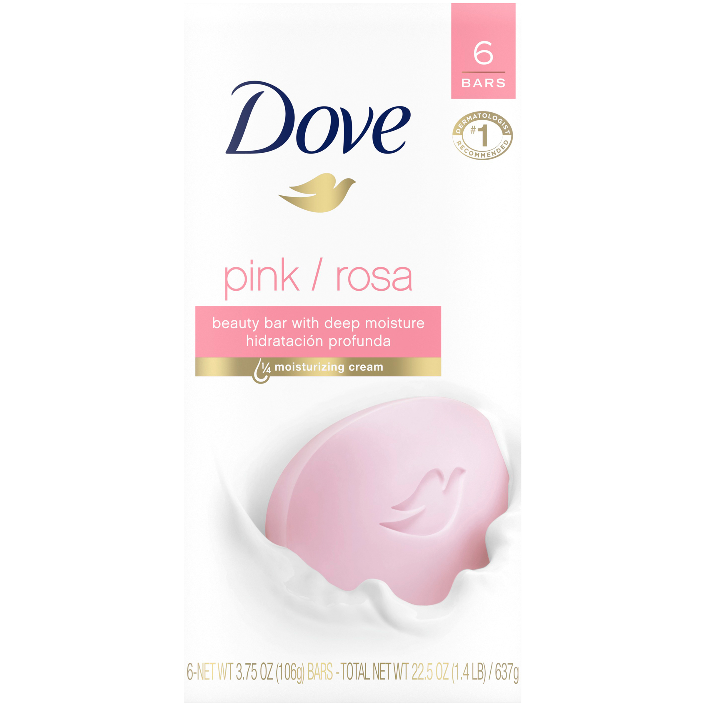 DovePink Beauty Bar 4 oz, 6 Bar