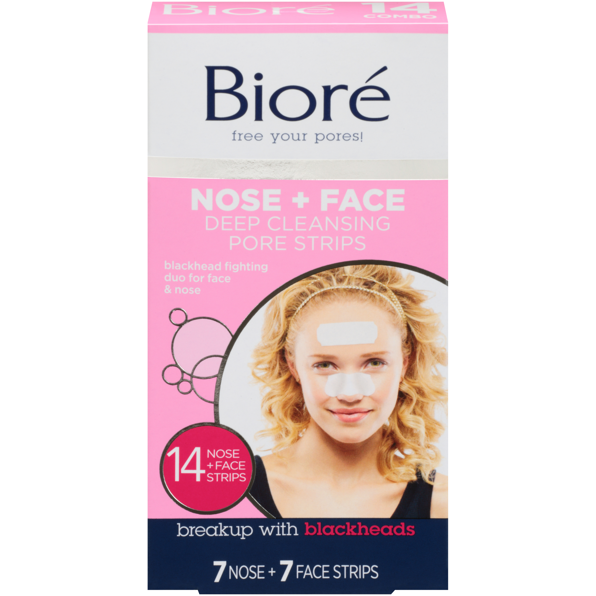 Biore Deep Cleansing Pore Strips, Face & Nose, 14 strips