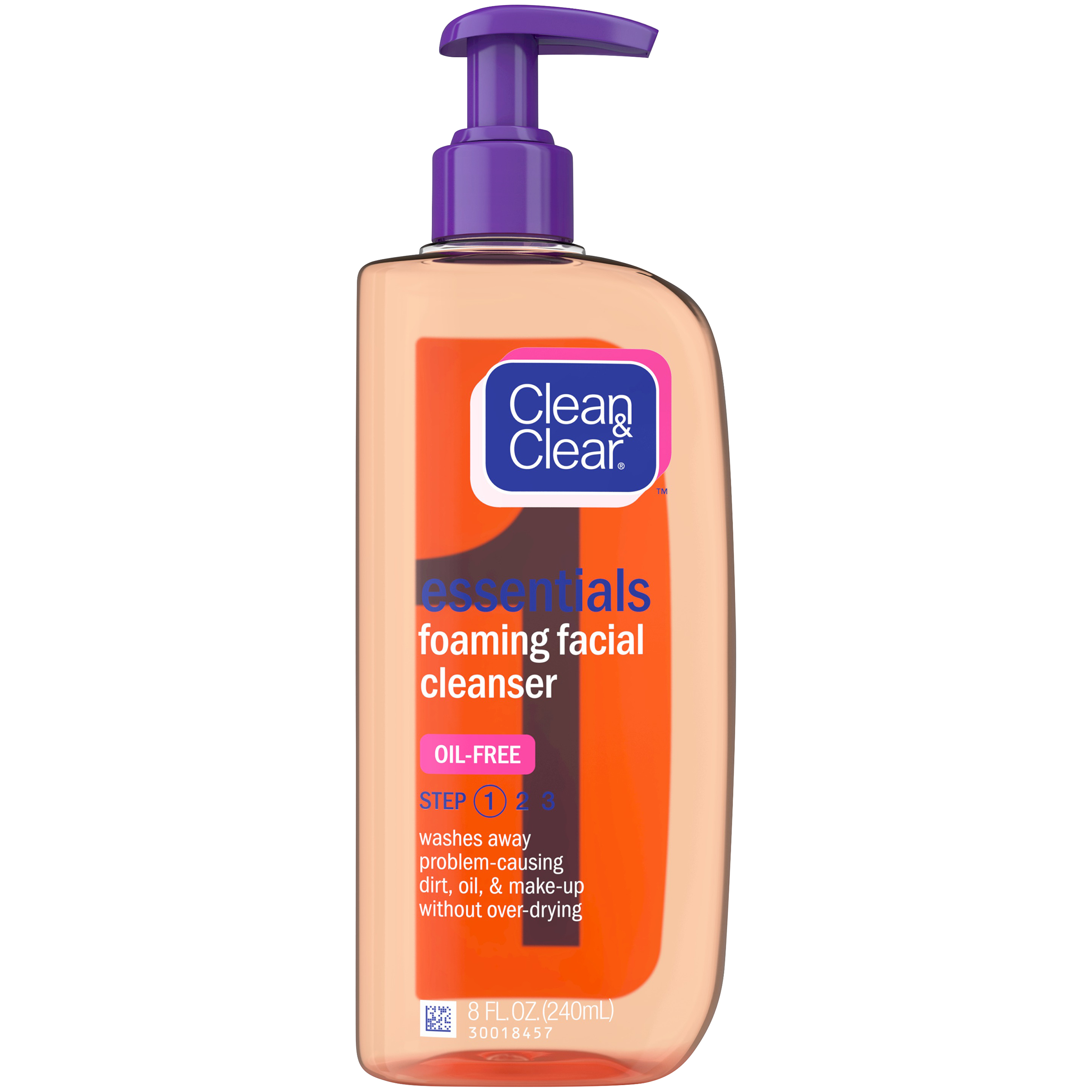 Clean & Clear Facial Cleanser, Foaming, Oil-Free, 8 fl oz (240 ml)