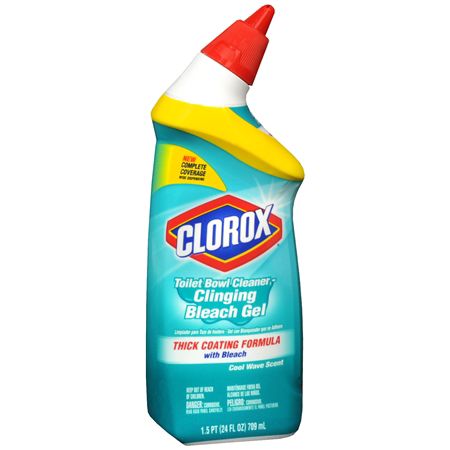 Clorox Toilet Bowl Cleaner Clinging Bleach Gel Cool Wave Scent