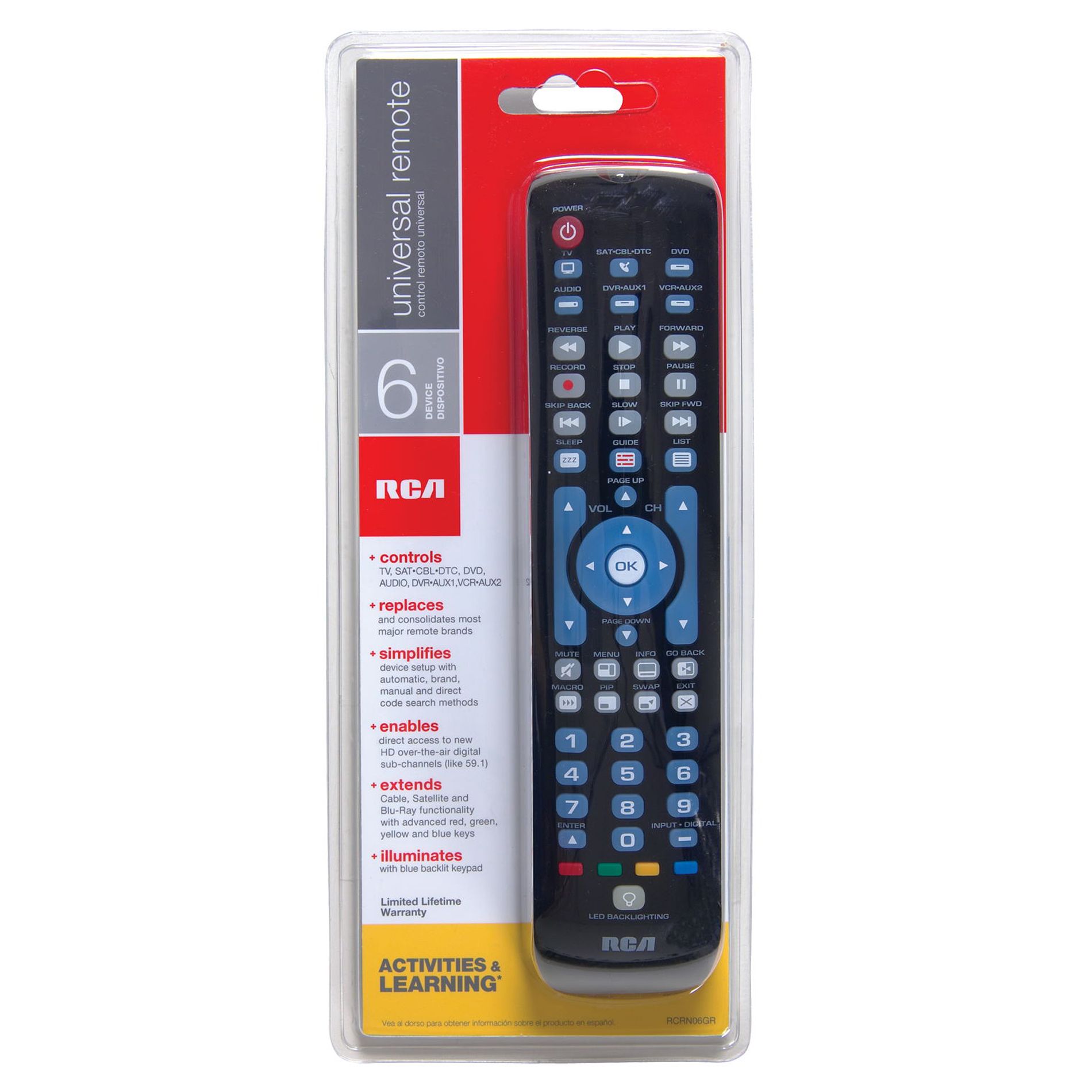 RCA RCRN06GR 6 Device Learning Remote