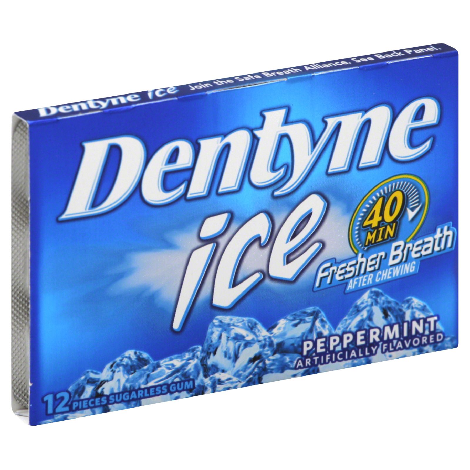 Dentyne Gum, Sugarless, Peppermint, 12 pieces