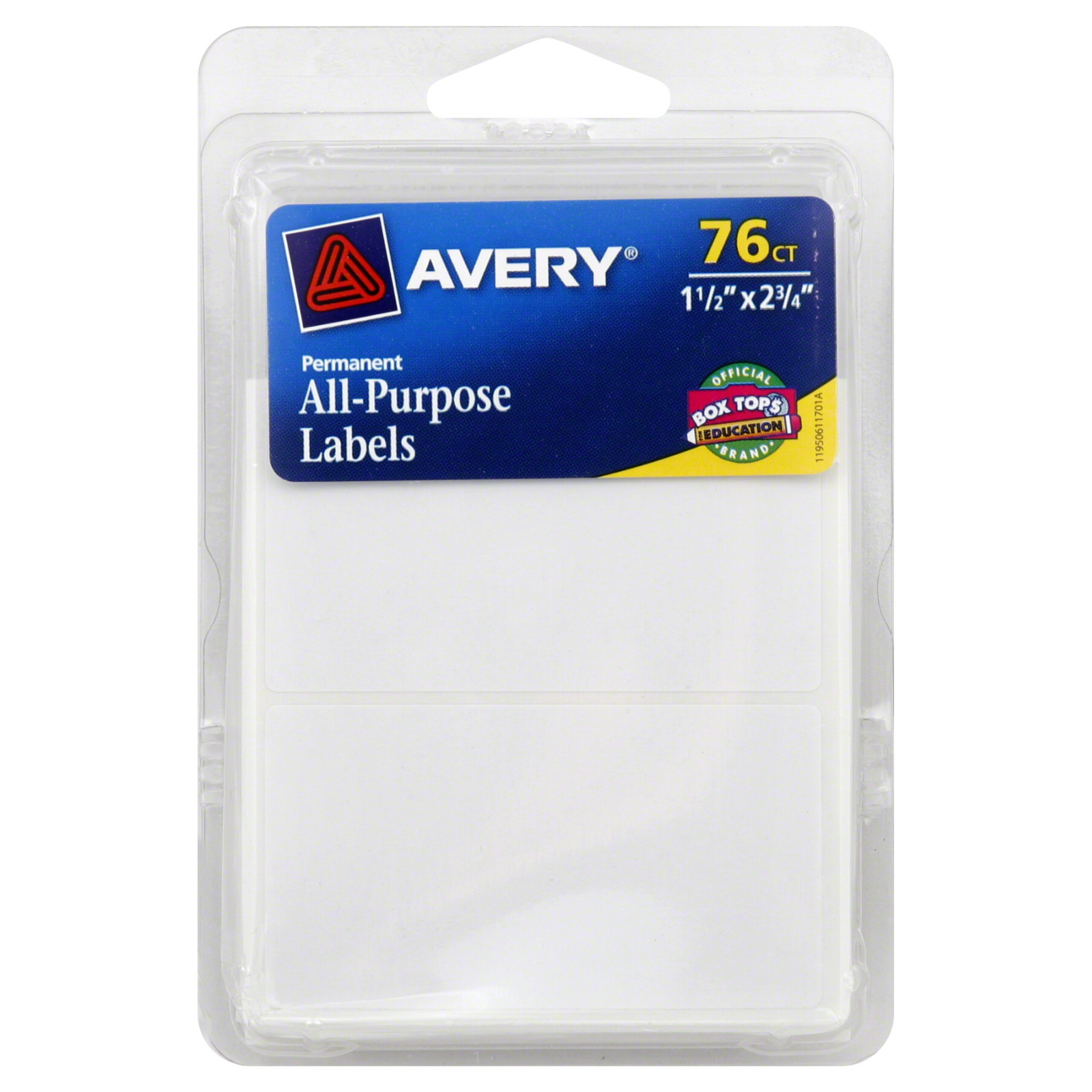 Avery 25055511 Labels, All Purpose, Permanent, 1-1/2 x 2-3/4-Inch, White, 75 labels