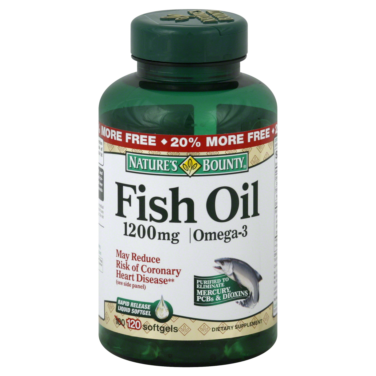 Fish Oil, Omega-3 & 6, 1200 mg, Softgels, 120 softgels