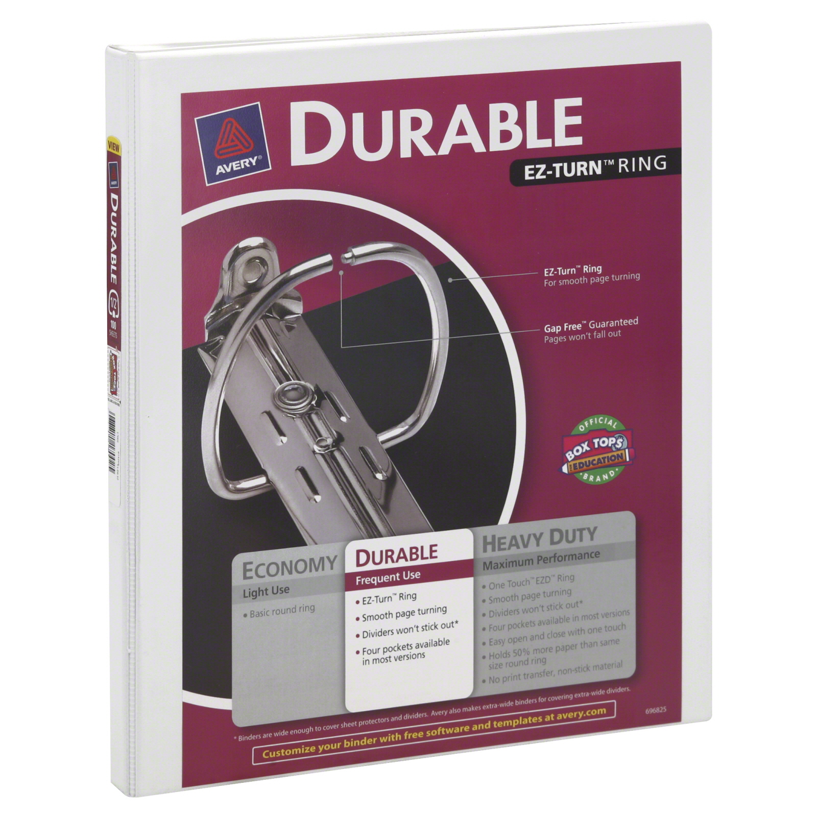 Avery 96174001b View Binder, Durable, EZ-Turn Ring, 1/2 Inch, 1 binder