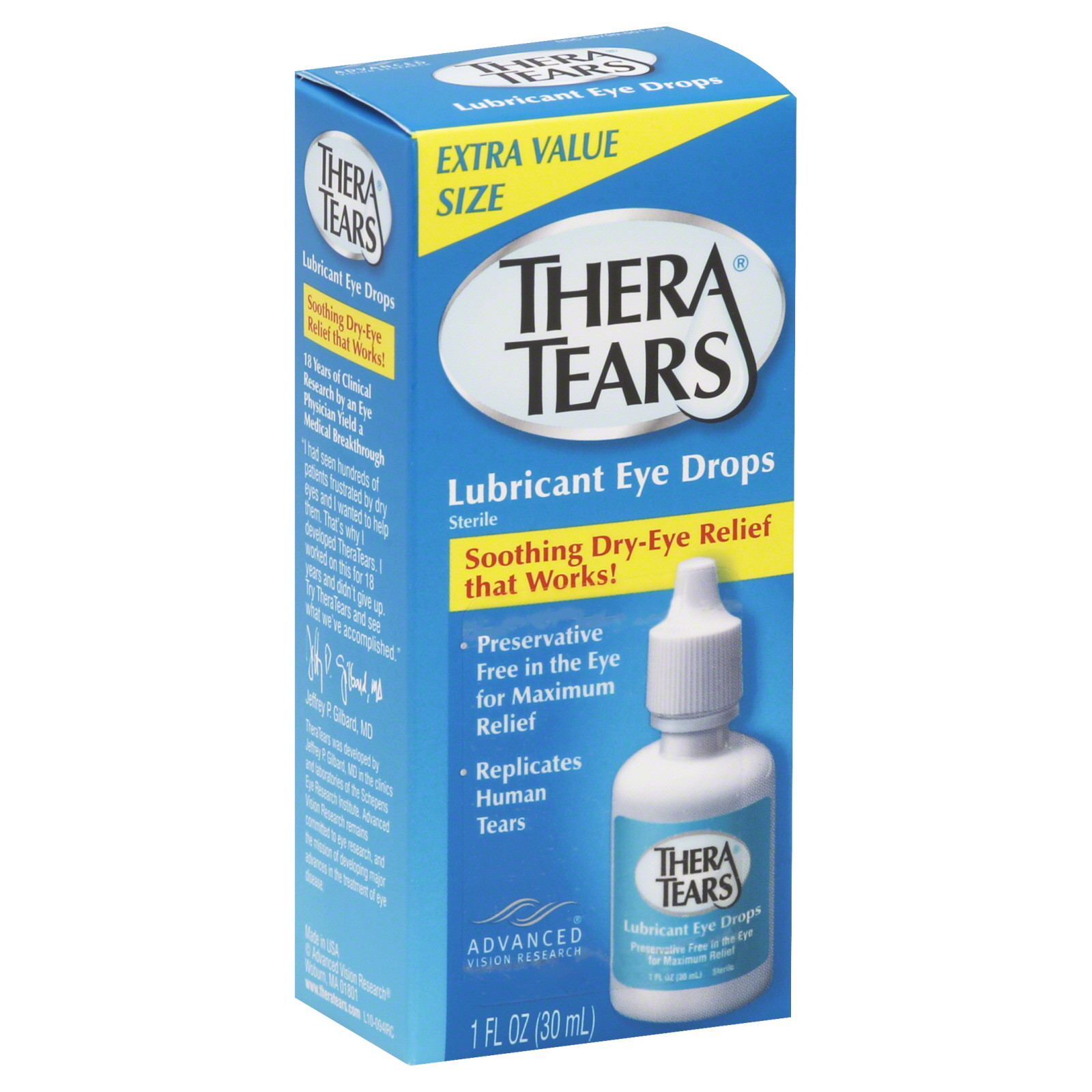 Eye Drops, Lubricant, Extra Value Size, 1 fl oz (30 ml)