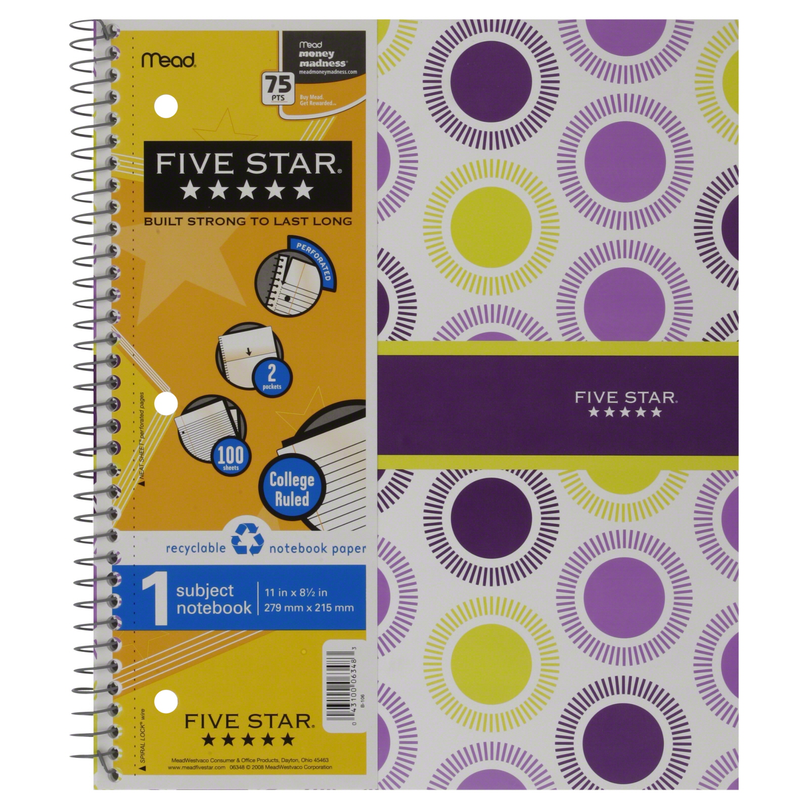 Five Star 79483111Notebook, 1 Subject, 1 notebook