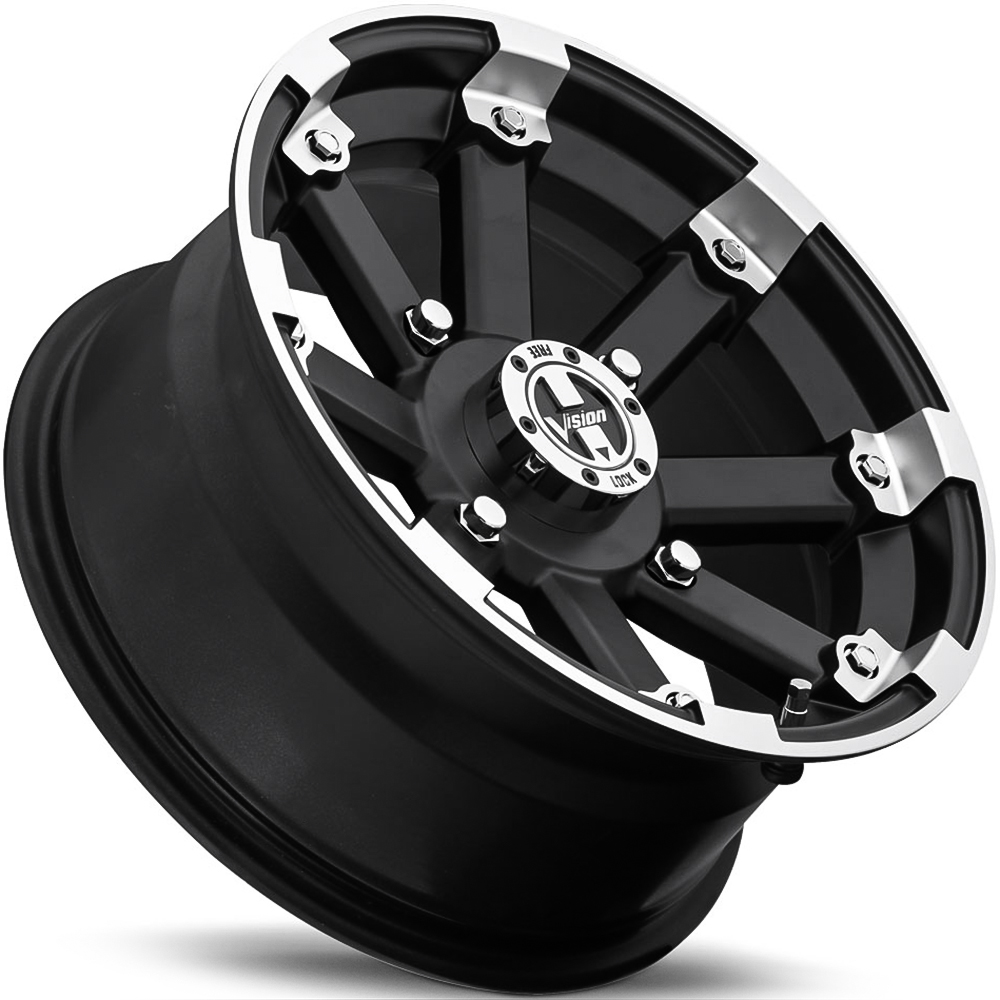 VISION 1 Wheel 14" 393 Lock Out 14x8 4x115 Matte Black -10ET 80CB (393-148115MBML4)