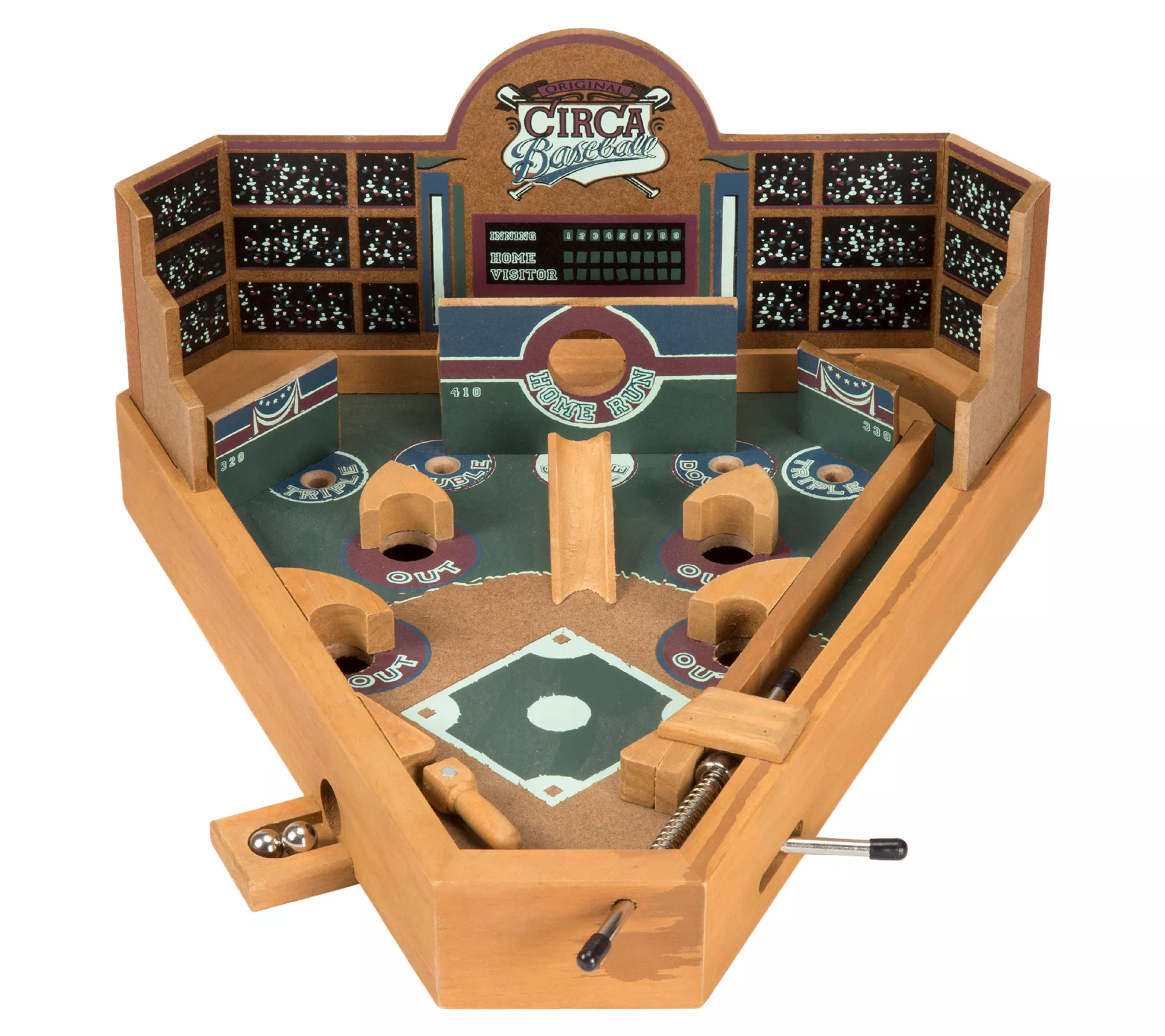 Trademark Games Miniature Retro Wooden PinballBaseball Game