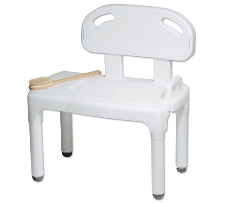 Carex Universal Transfer Bench w/ Back and Removable Soap Dis