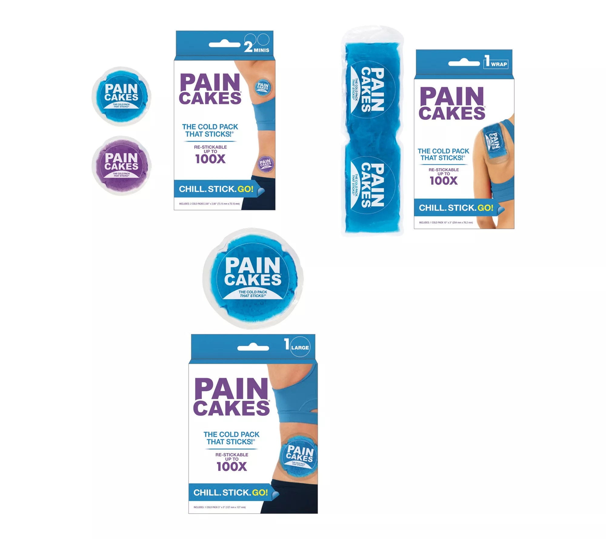 Compass Health PAINCAKES 3pc Bundle of Cold Therapy Packs