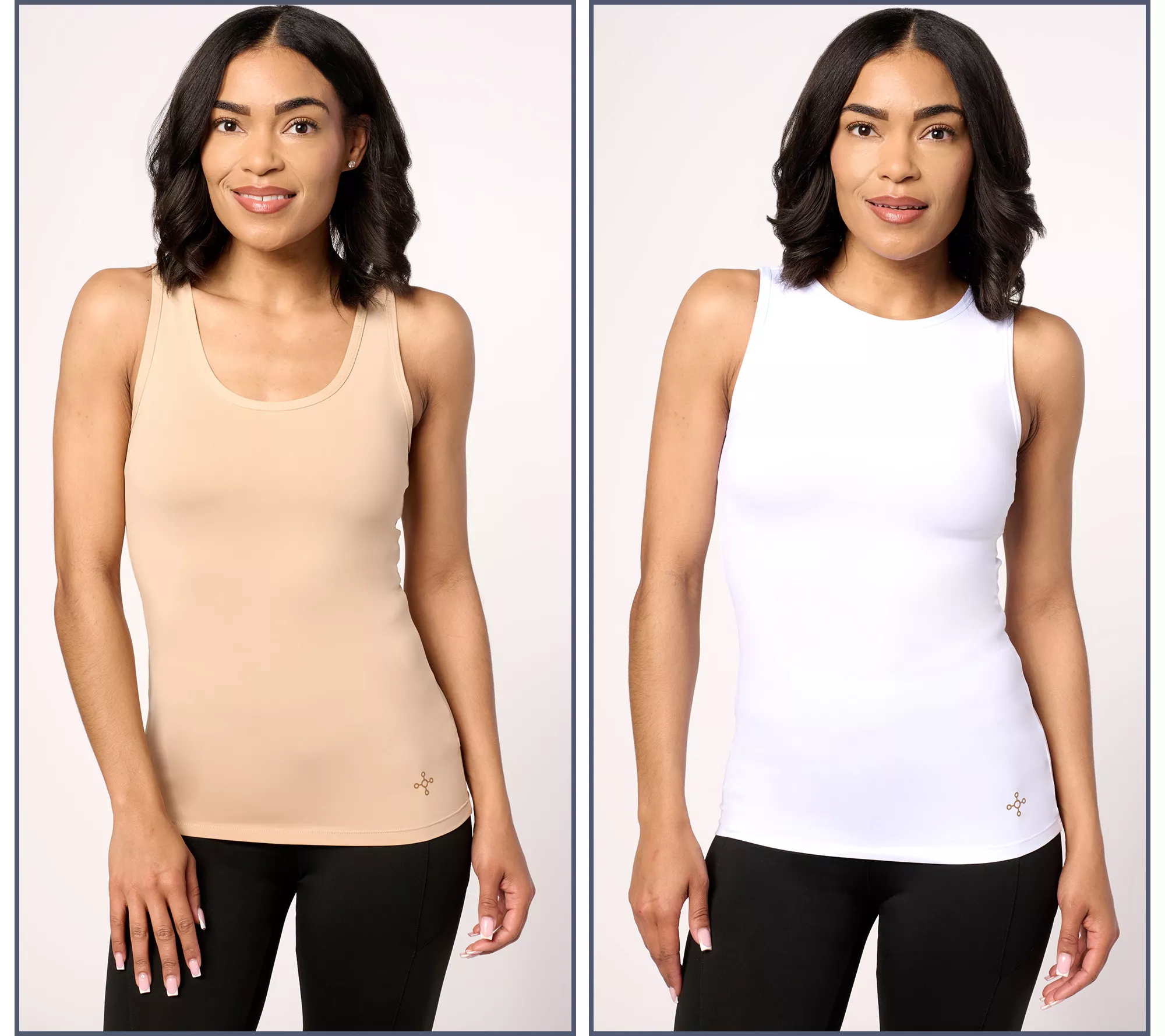 Tommie Copper Set of Scoop & High Neck Compression Tank Tops